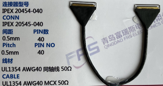 330 밀리미터 Awg40 LVDS 연결기 40은 0.5 밀리미터 전기 케이블 집회를 고정합니다