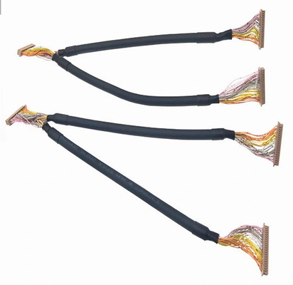 40p LVDS 배선 장비 50 밀리미터 30 awg 자동차 트레일러 단일 양 쉴드 케이블